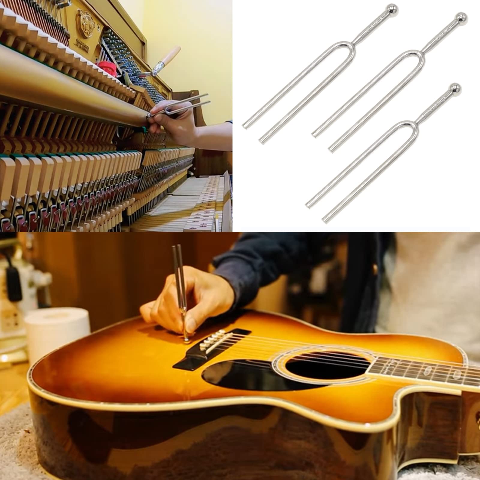 Joyangy 3Pcs 440Hz A Tuning Forks For Violin, Metal Alloy A Tuning Fork Set, 12Cm Guitar Tuner Tone Tool, Standard Tuning Fork F